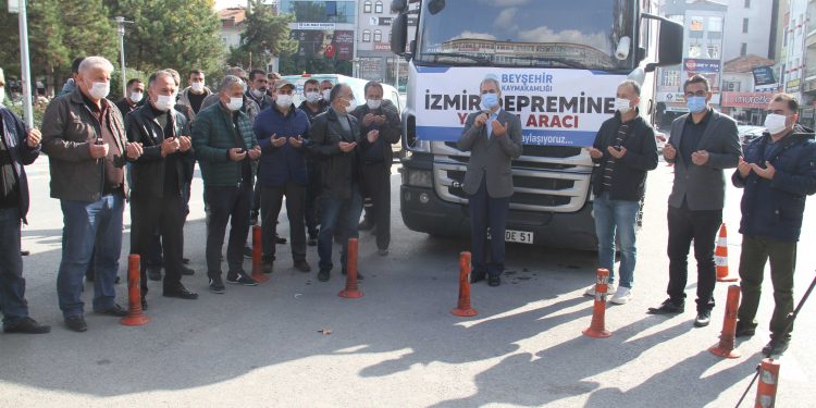 Beyşehir’den yardım tırı dualarla İzmir’e yola çıktı